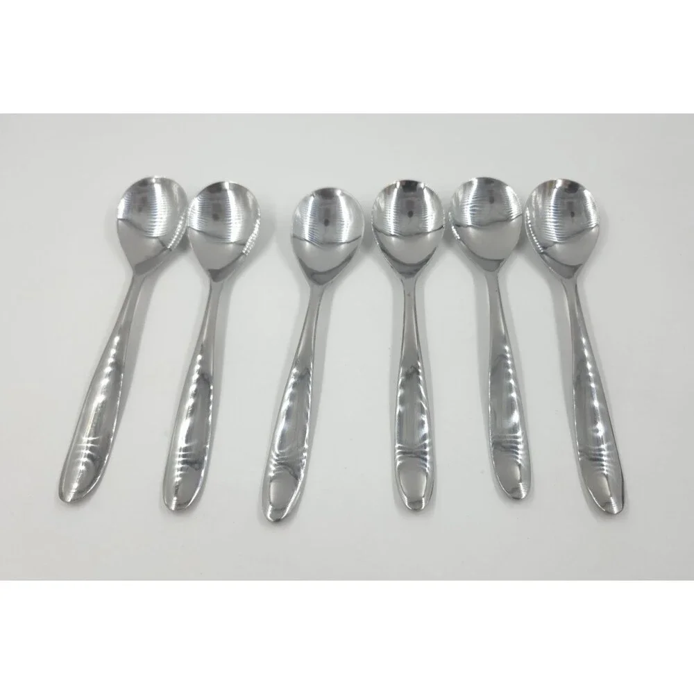 6 Cambridge Spoons Sienna Pattern ? Stainless China Flatware Set 7 1/2